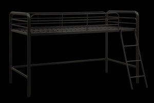 DHP Jett Junior Twin Metal Loft Bed, Black - Black - Twin