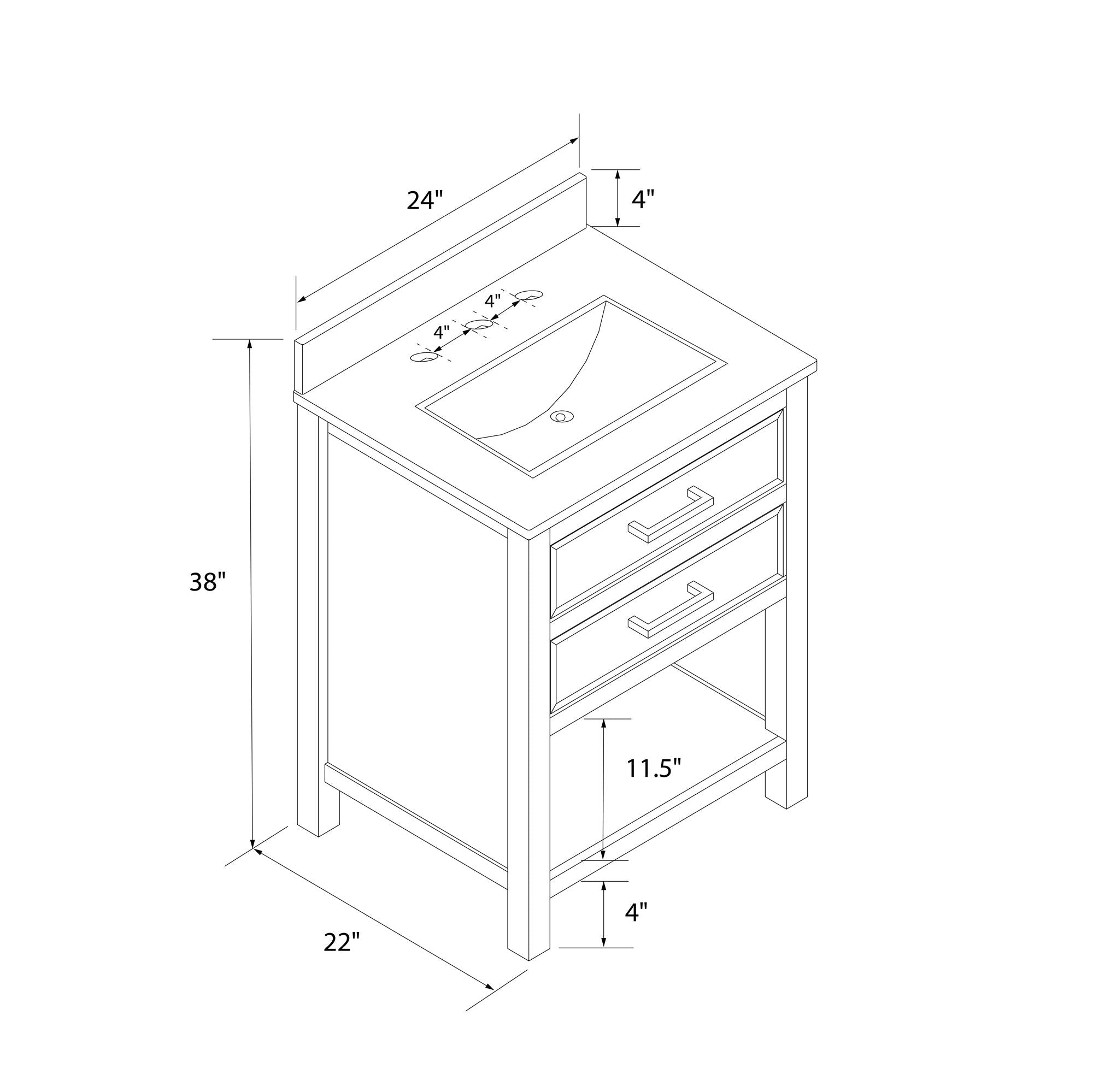 DHP Maine 24" Bathroom Vanity - Gray - 24"