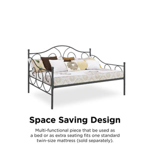 DHP Victoria Metal Daybed - Pewter - Full