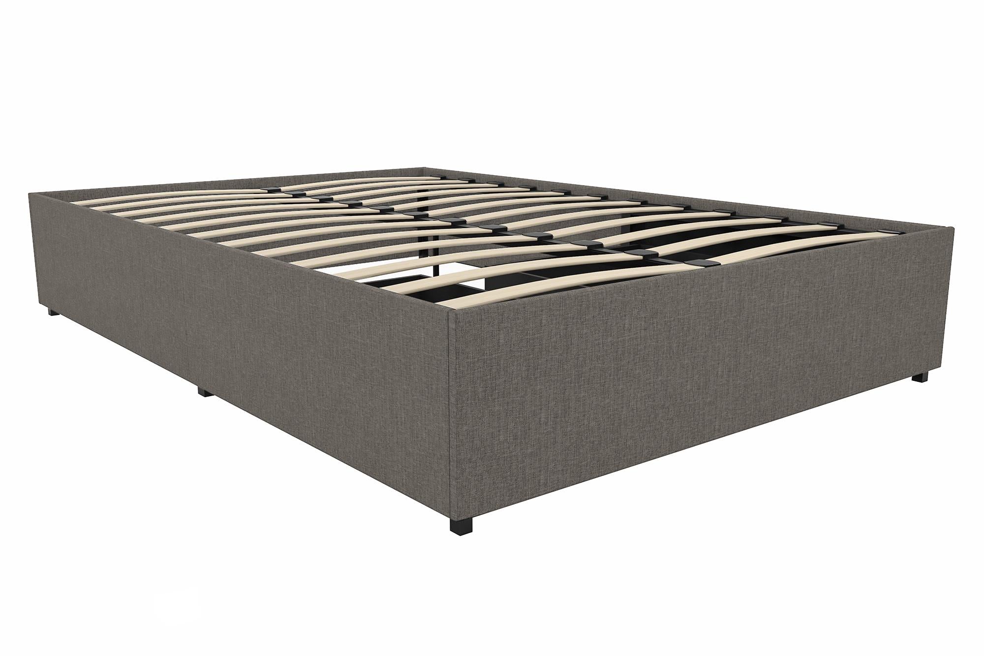 DHP Maven Bed Frame with Storage - Grey Linen - Queen
