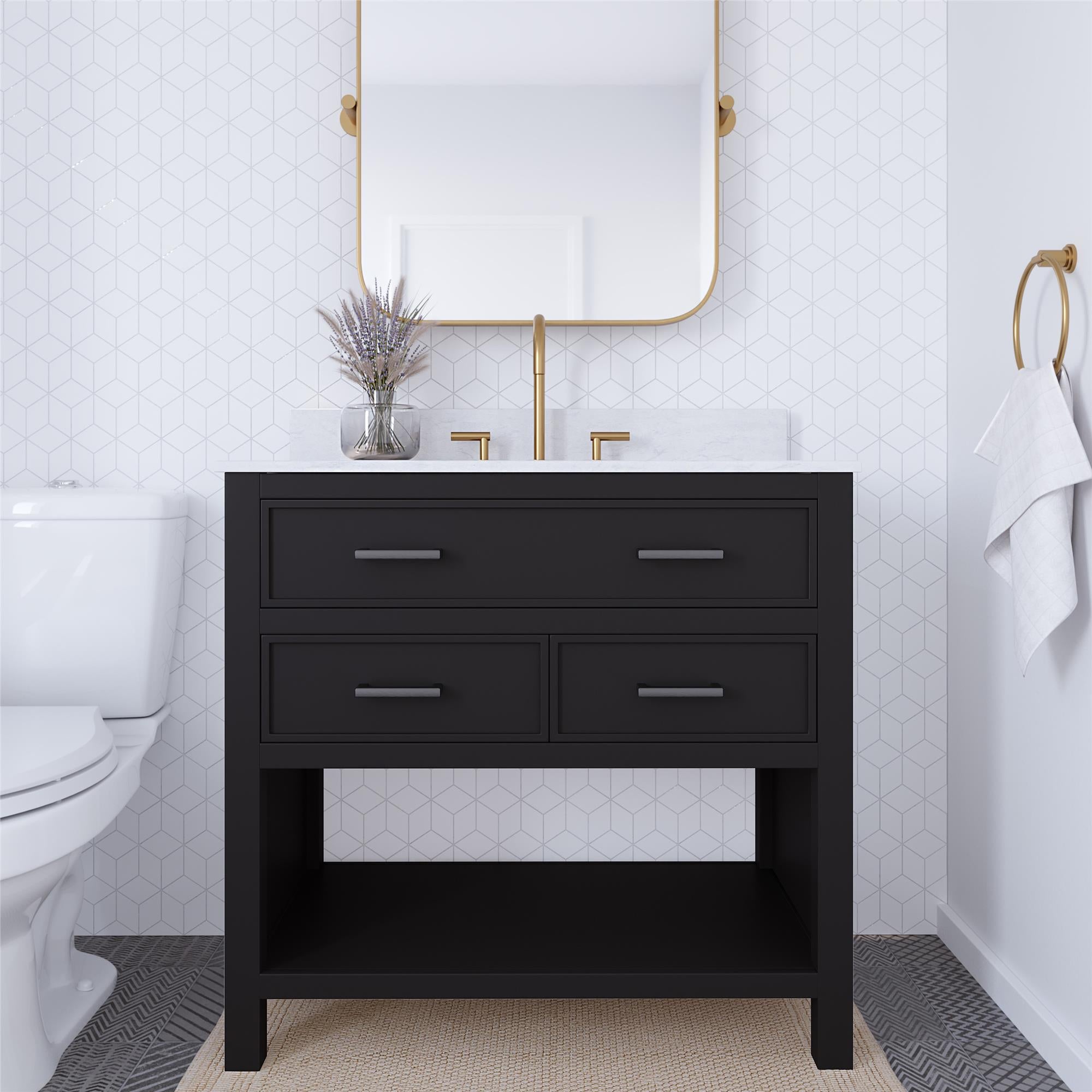 DHP Maine 36" Bathroom Vanity - Black - 36"