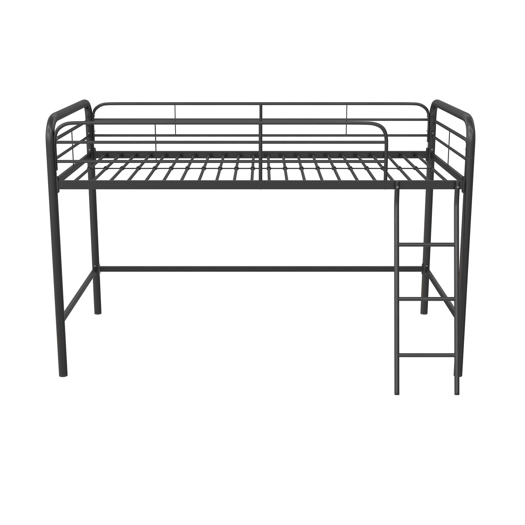 DHP Jett Junior Twin Metal Loft Bed, Black - Black - Twin