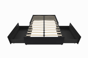 DHP Maven Bed Frame with Storage - Black Faux Leather - Full