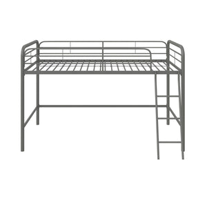 DHP Jett Junior Twin Metal Loft Bed, Silver - Silver - Twin