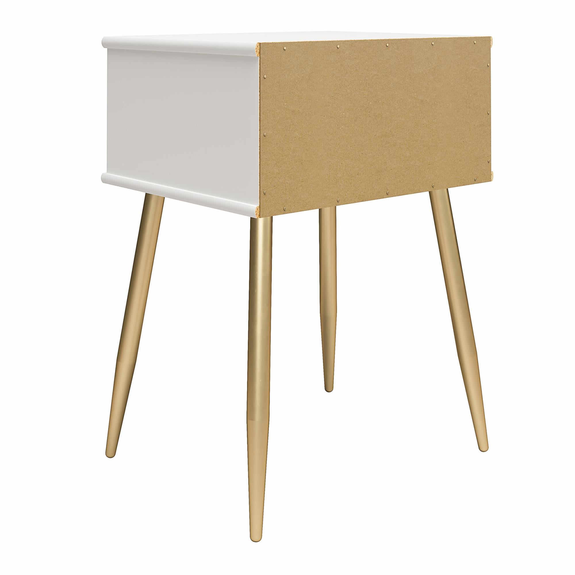 Valentina 1 Drawer Nightstand, White and Pink - Pale Pink
