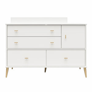 Valentina 4 Drawer/ 1 Door Convertible Dresser & Changing Table, White - White