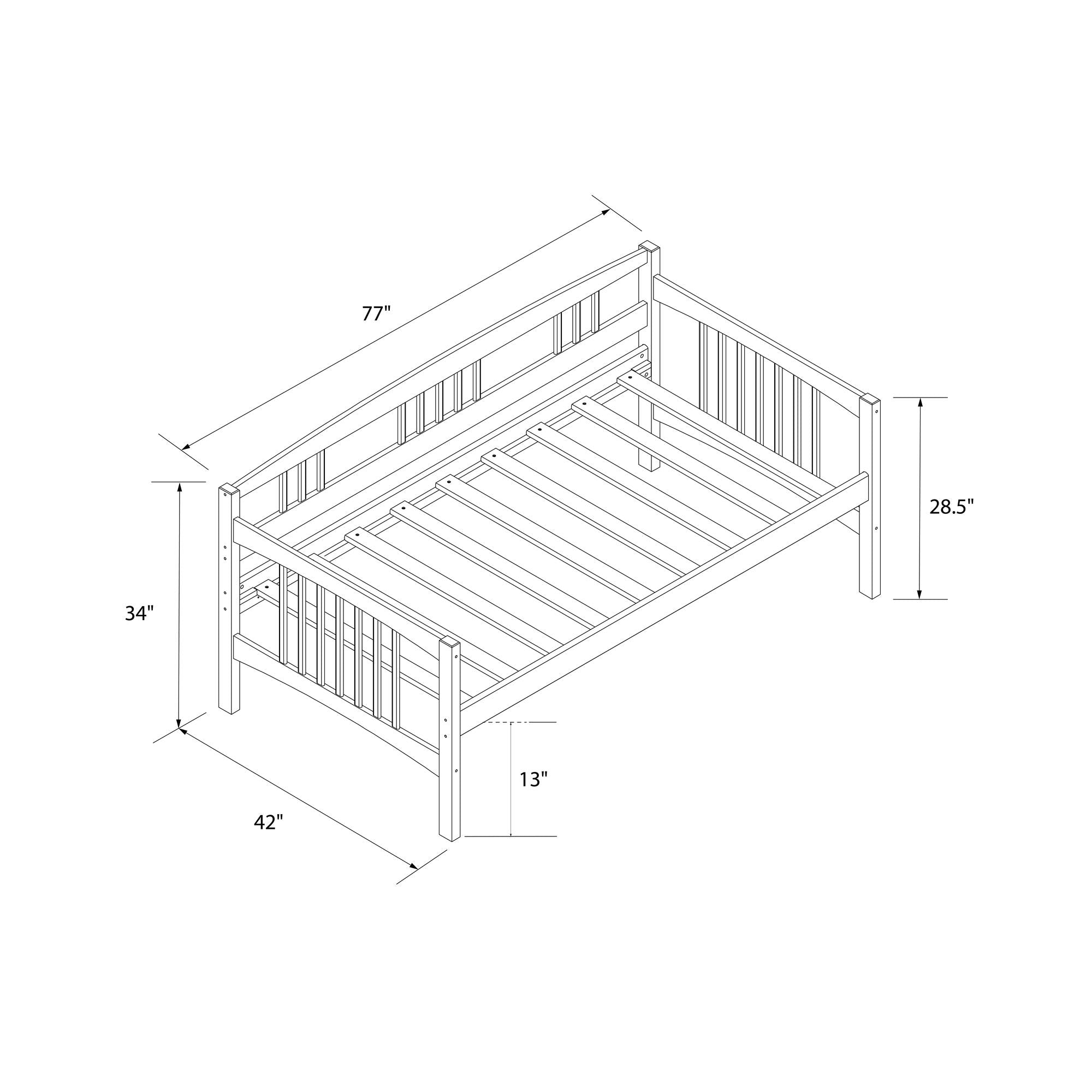 DHP Kayden Wood Daybed - Espresso