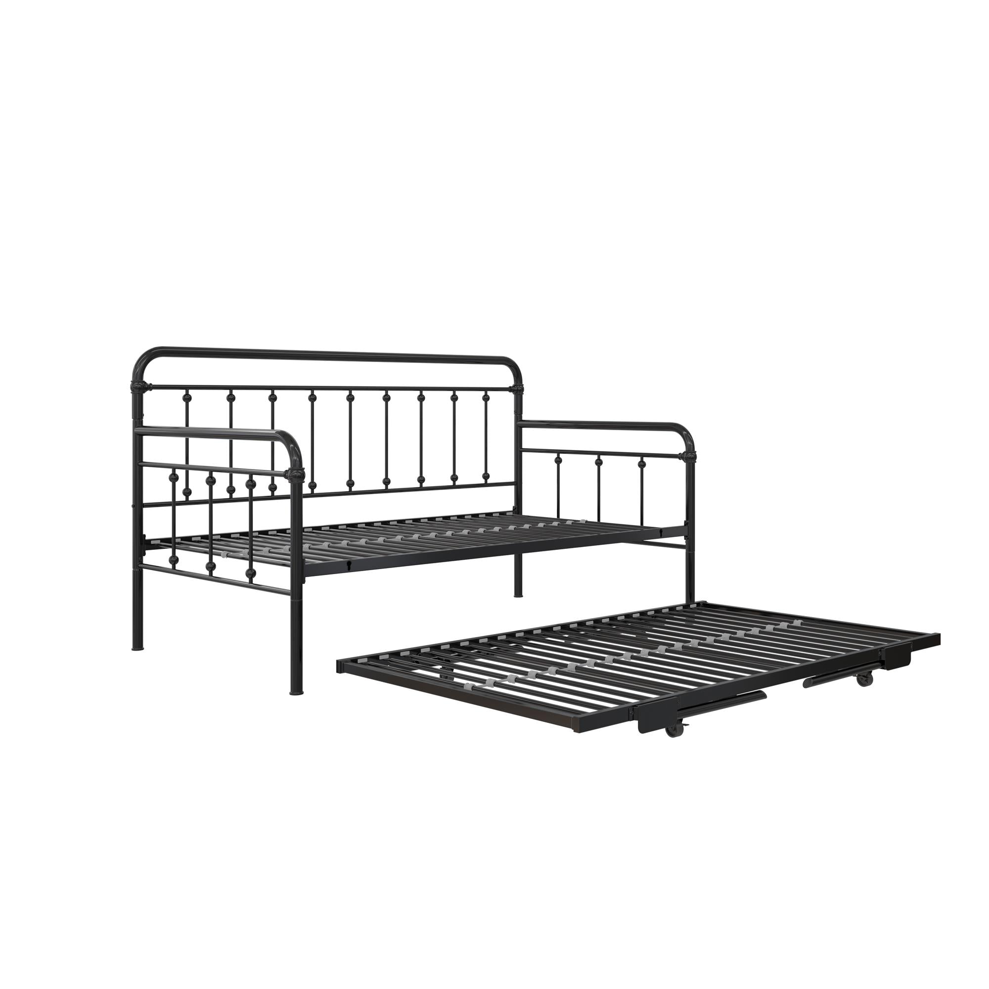 DHP Locky Metal Daybed with Pop Up Trundle - Black - Twin