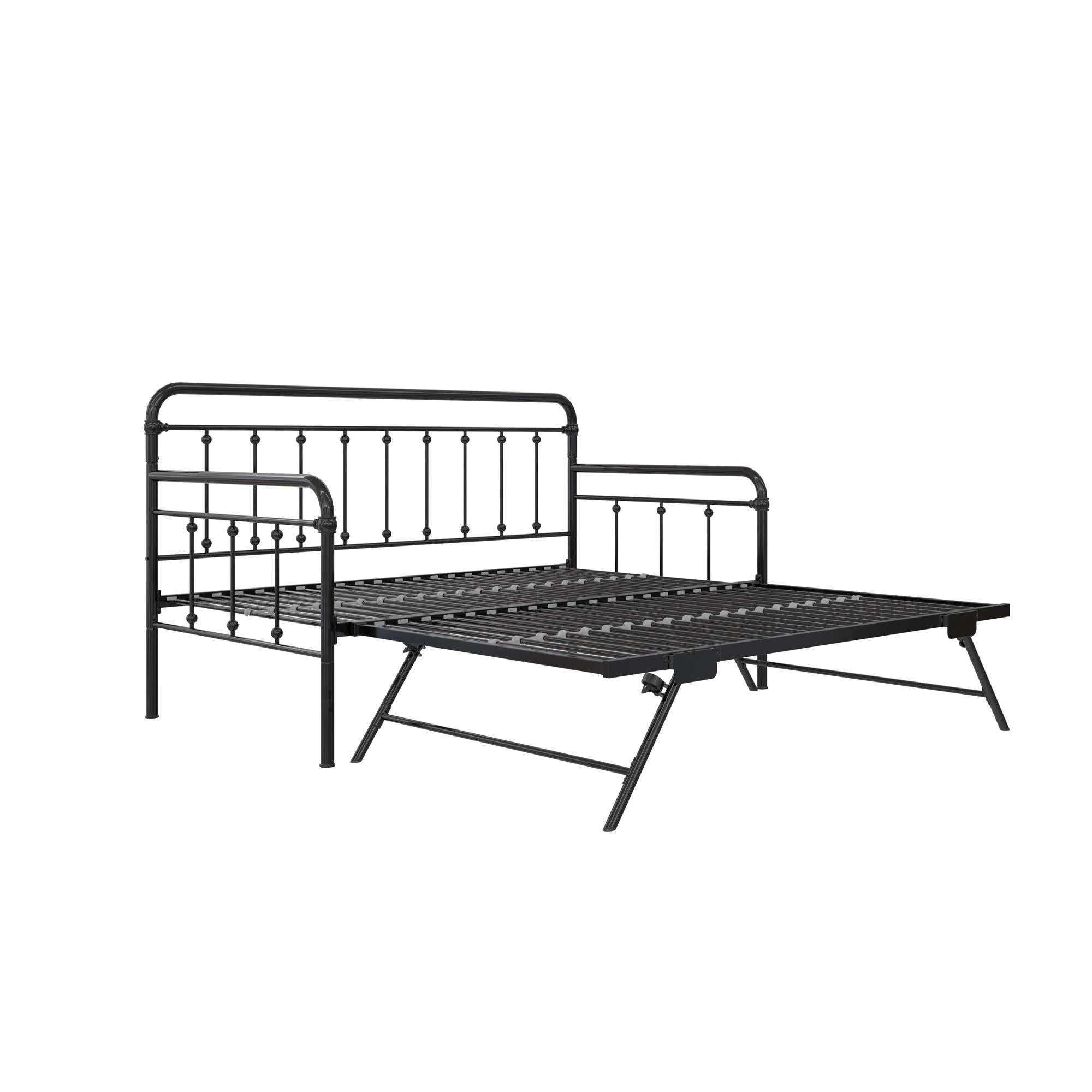 DHP Locky Metal Daybed with Pop Up Trundle - Black - Twin
