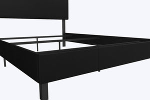 DHP Janford Upholstered Bed Frame - Black Faux Leather - Full