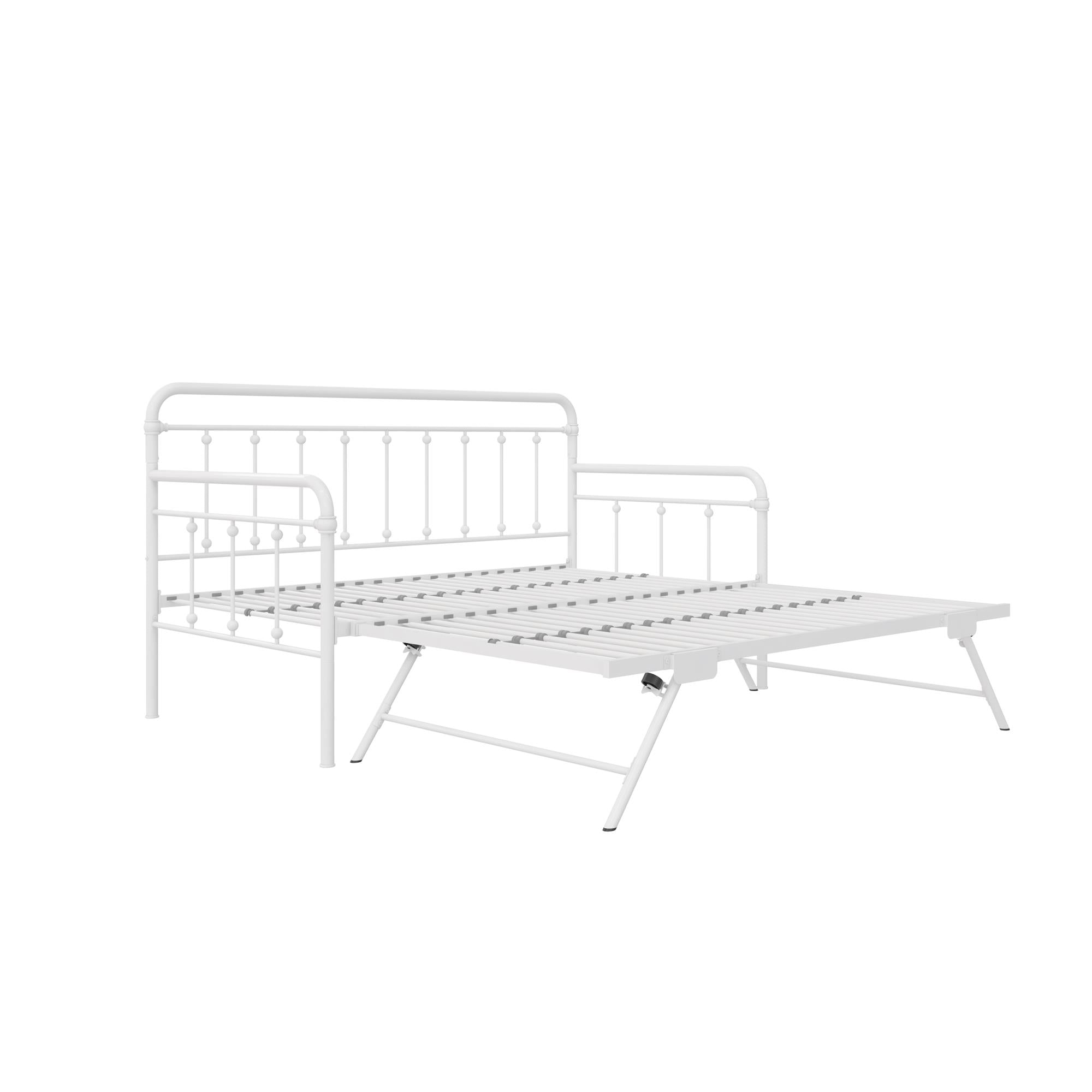 DHP Locky Metal Daybed with Pop Up Trundle - White - Twin-Over-Twin