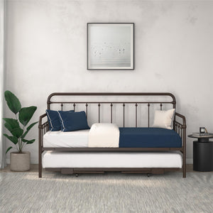 DHP Locky Metal Daybed with Pop Up Trundle - Bronze - Twin