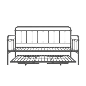 DHP Locky Metal Daybed with Pop Up Trundle - Antique Gunmetal - Twin