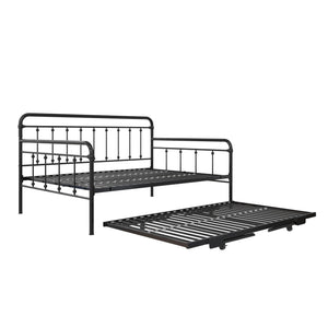 DHP Locky Metal Daybed with Pop Up Trundle - Black - Full