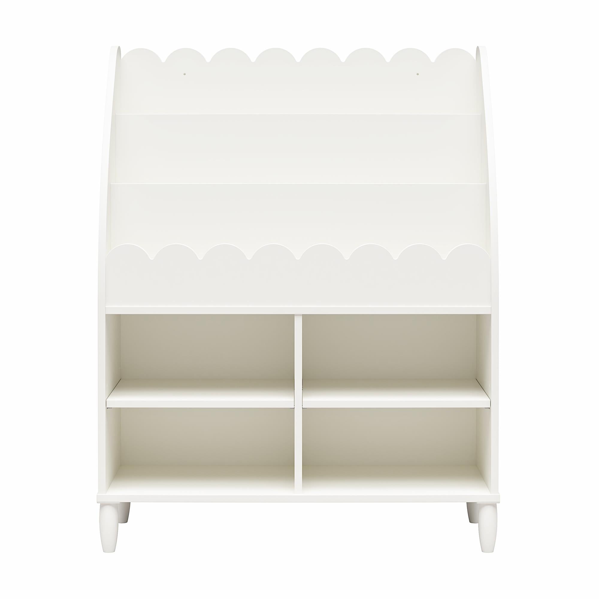 Max & Finn Cloud Kids' Bookshelf with Toy Storage Organizer - White