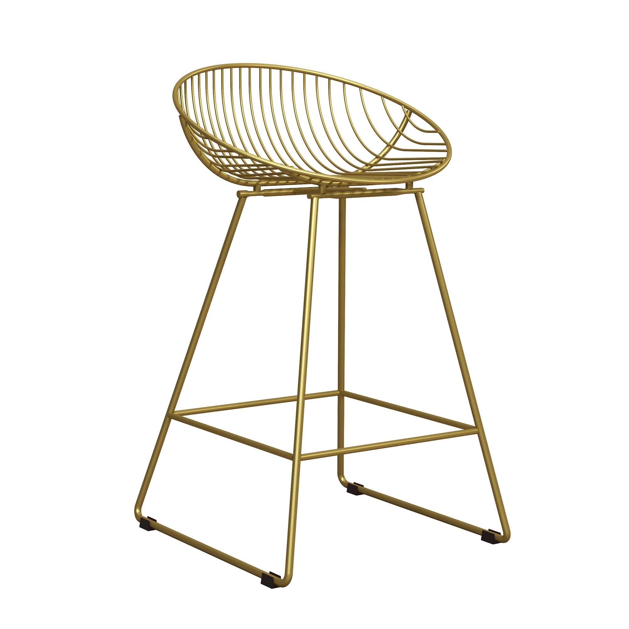 CosmoLiving Ellis Wire Counter Height Bar Stool - Gold