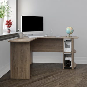 Ameriwood Home Dakota L Desk with Bookshelves - Rustic Oak