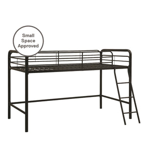 DHP Jett Junior Twin Metal Loft Bed, Black - Black - Twin