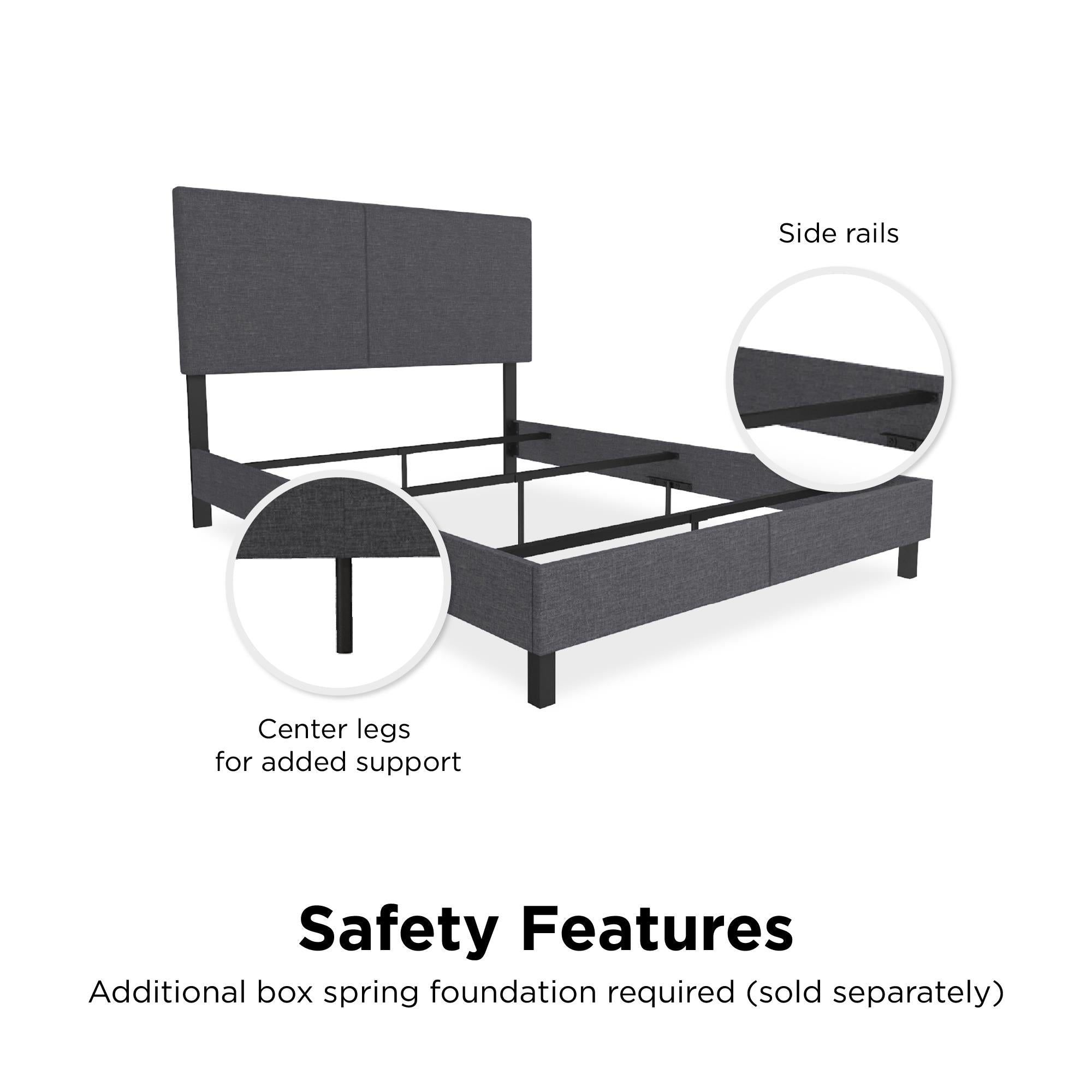 DHP Janford Upholstered Bed Frame - Gray - Full