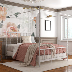 DHP Jenny Lind Metal Canopy Bed Frame - White - Full
