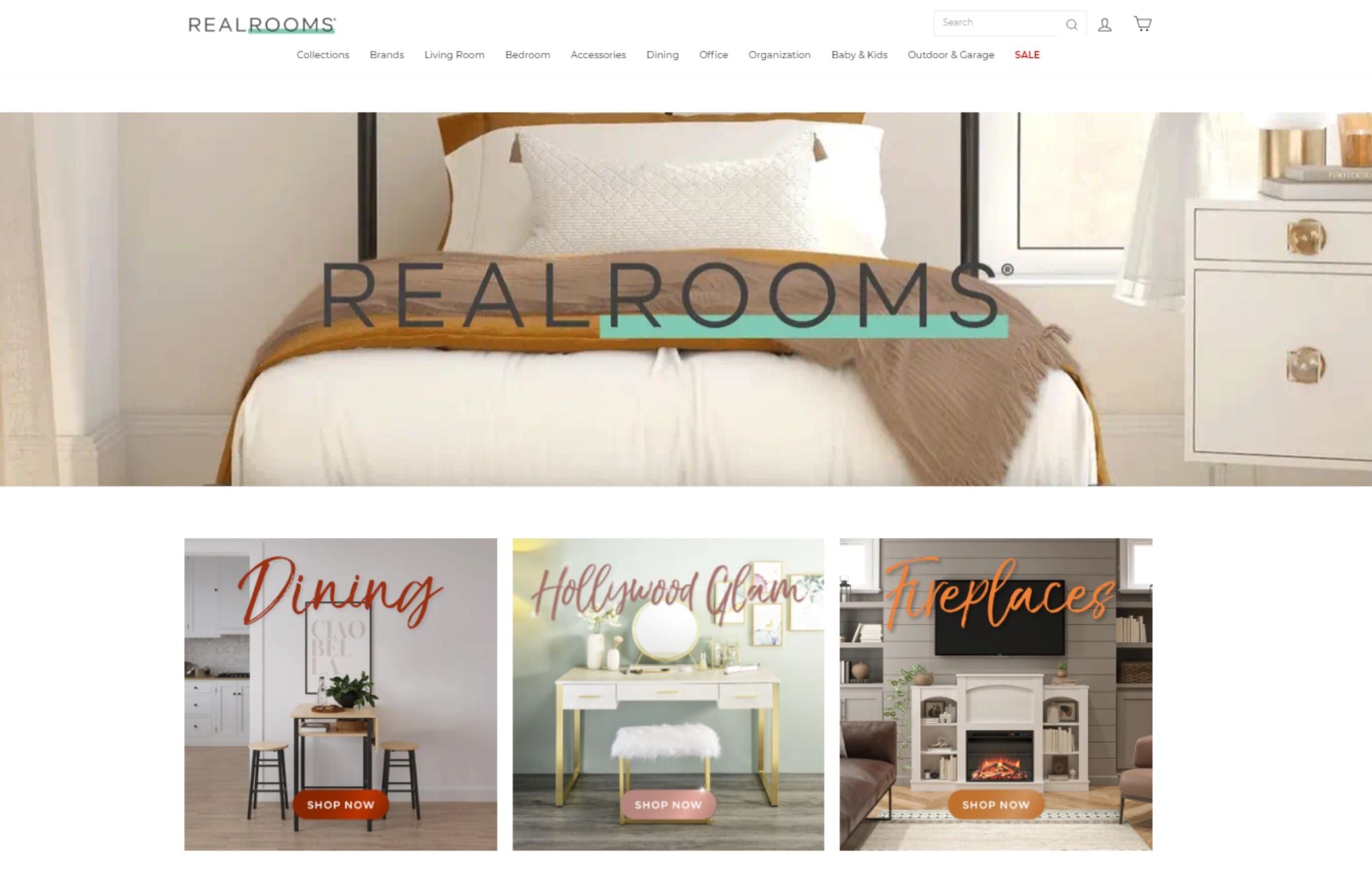 RealRooms Homepage Screenshot